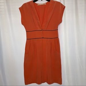 Twelfth street by Cynthia Vincent Women's orange dress 100% silk Size S